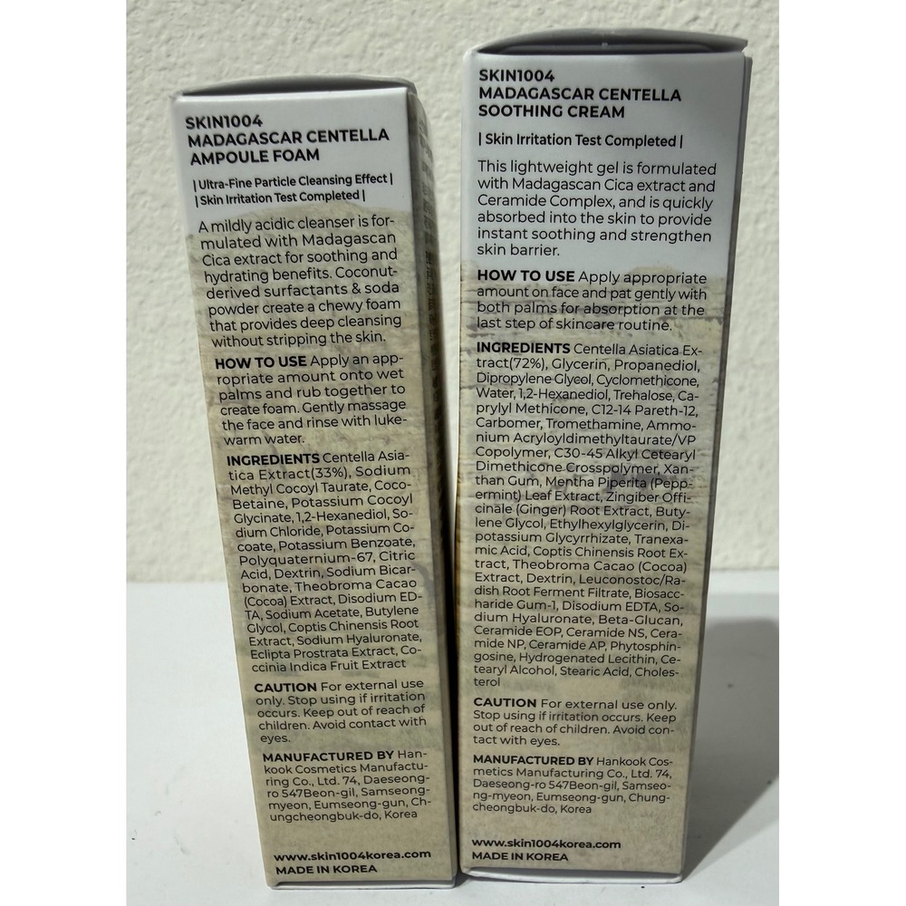 Skin1004 Madagascar Centella Ampoule Foam 20ml & Soothing Cream 30ml Set NEW - Picture 4 of 5